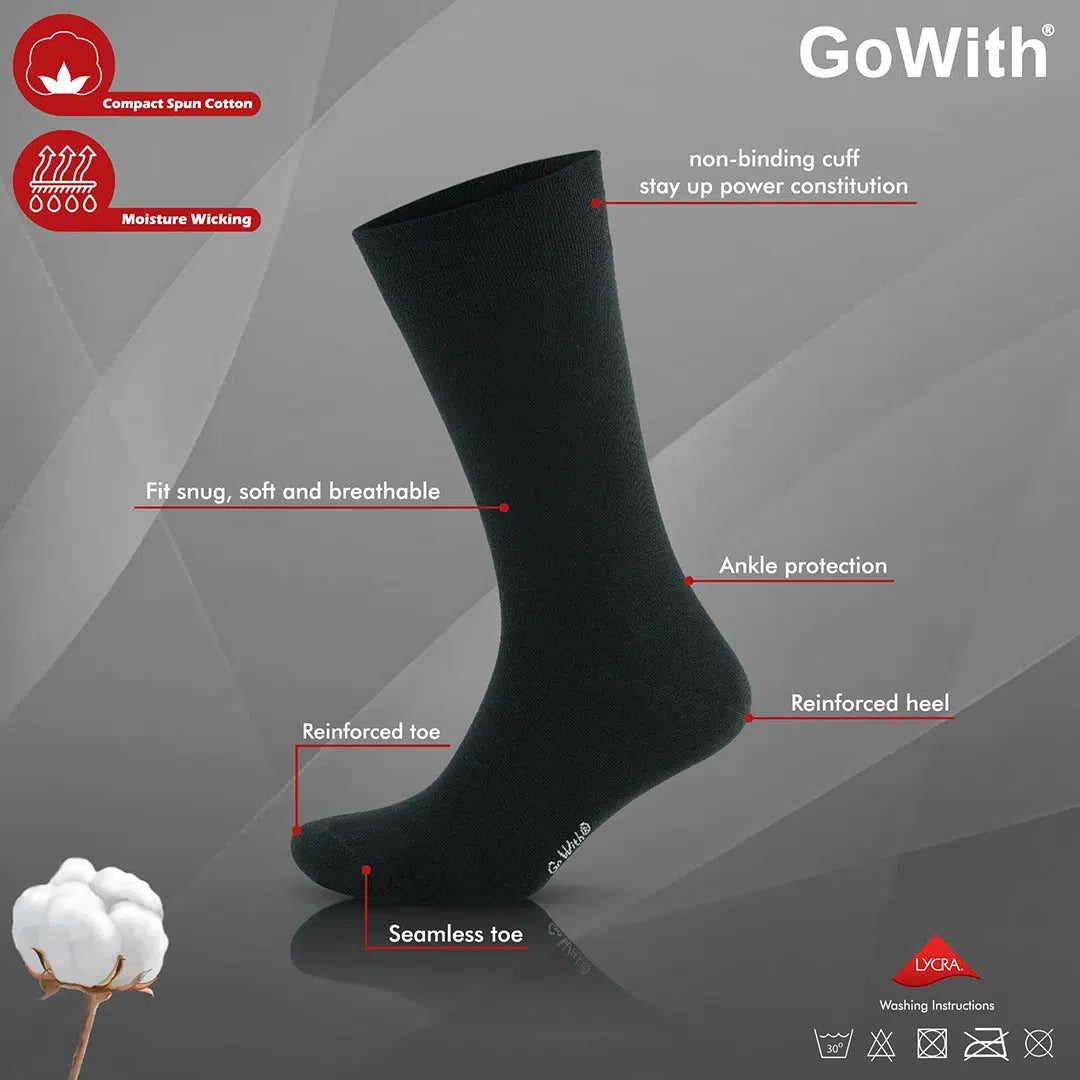 GoWith-unisex-cotton-black-dress-socks-features
