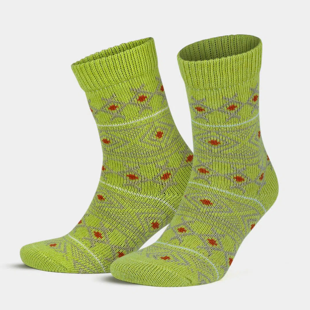 GoWith-vintage-nordic-socks-lime-1-pair