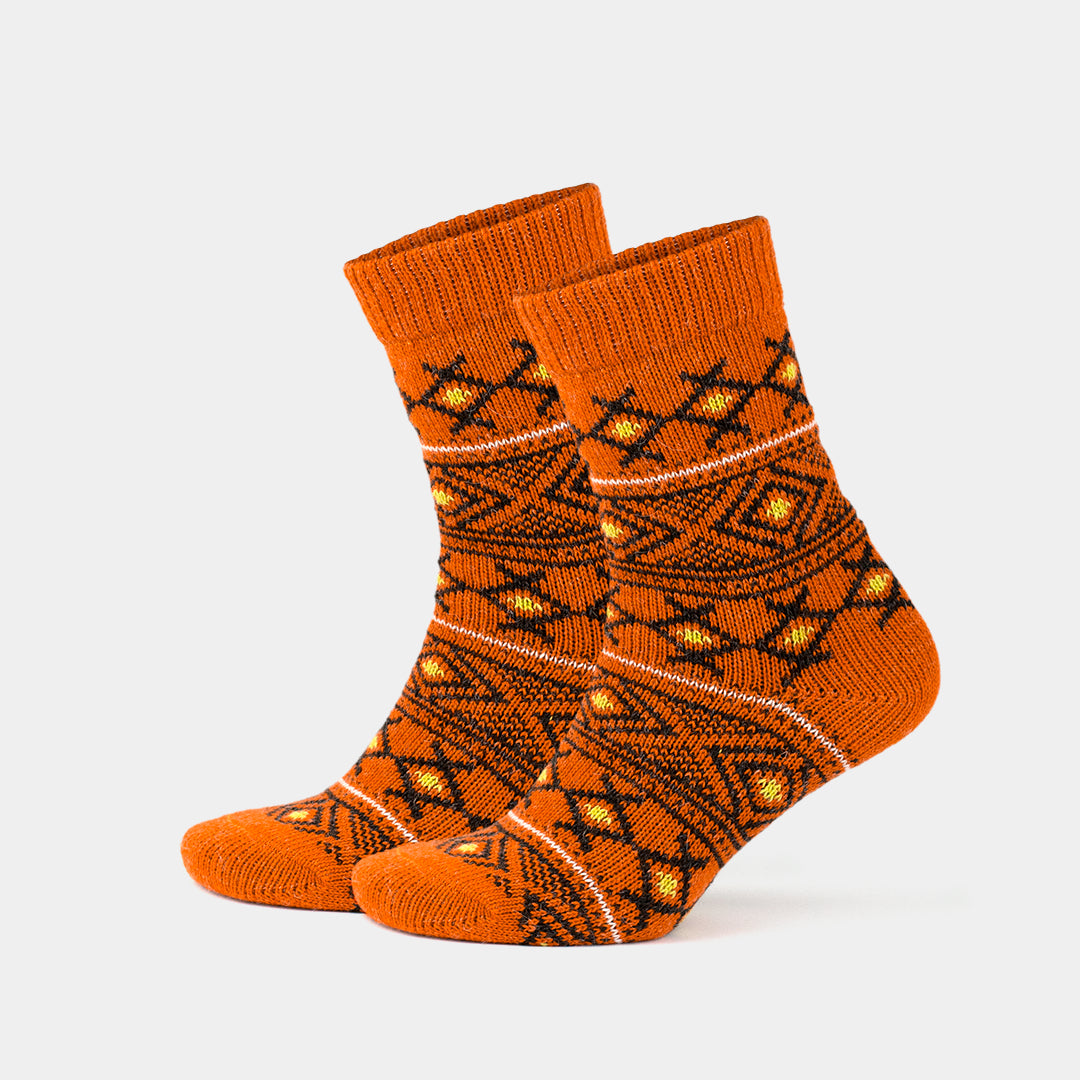 GoWith vintage nordic socks orange 2 pairs