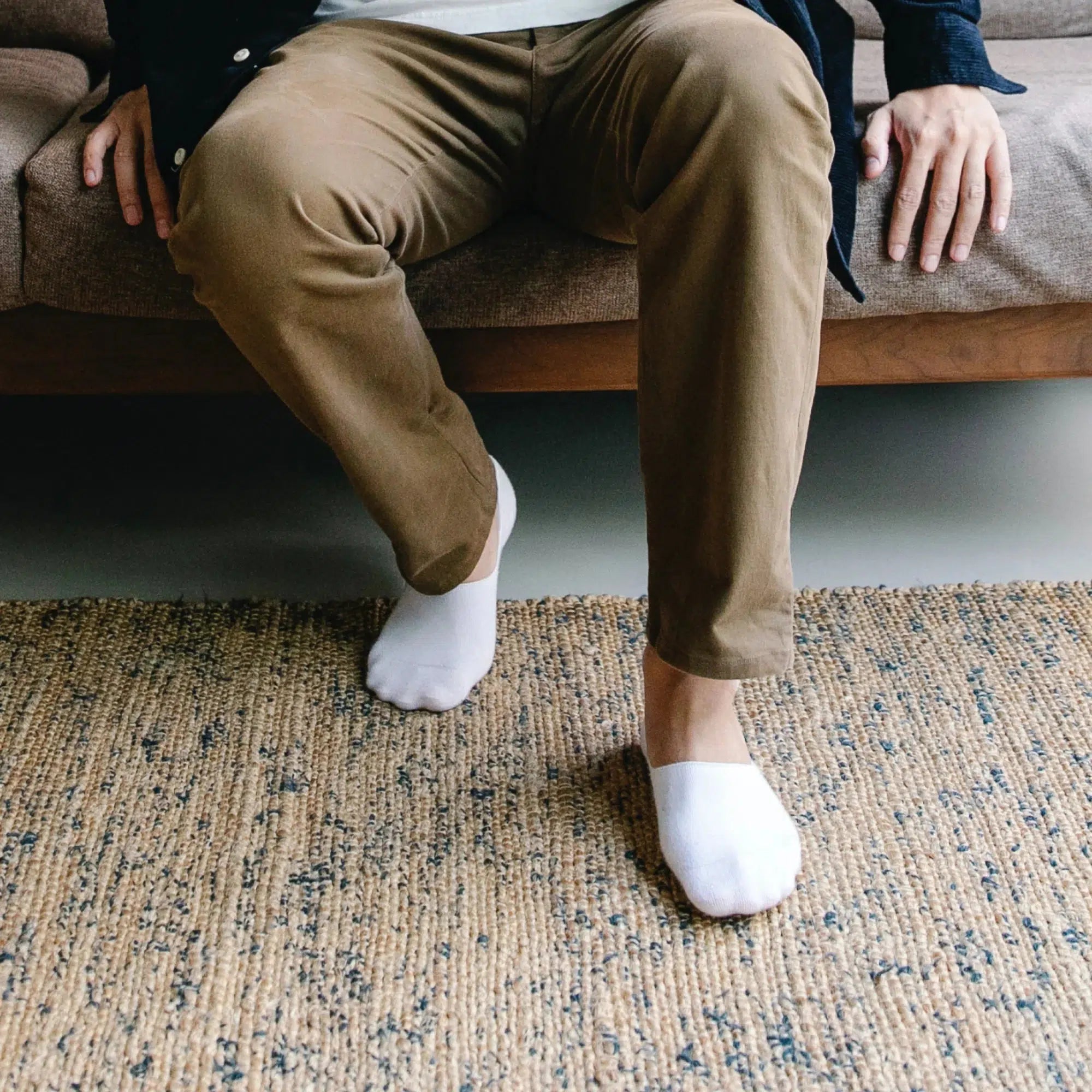 Men's Bamboo White No Show Non-Slip Socks Men's Bamboo White No Show Non-Slip Socks