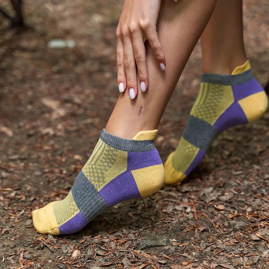 GoWith Women's Bamboo Low Cut Athletic Running&Golf Socks with Arch Support-Multicolor