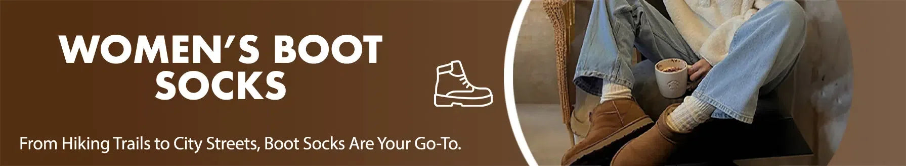 GoWith women's boot socks collection banner desktop