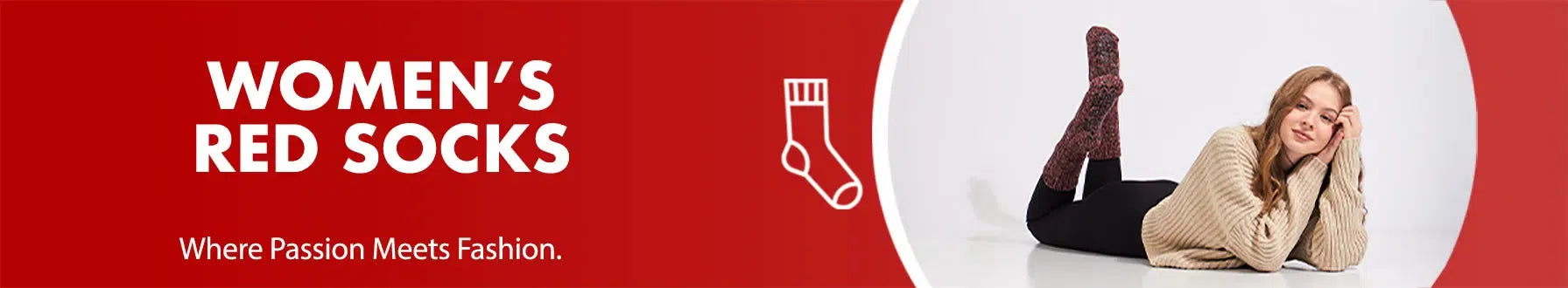 GoWith women's red socks collection banner desktop